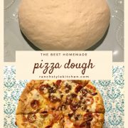 Pinterest Pin for how to make homemade pizza dough from scratch.